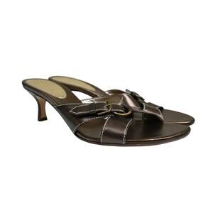 Antonio Melani Womens 9M Perrif II Heeled Leather Sandal
